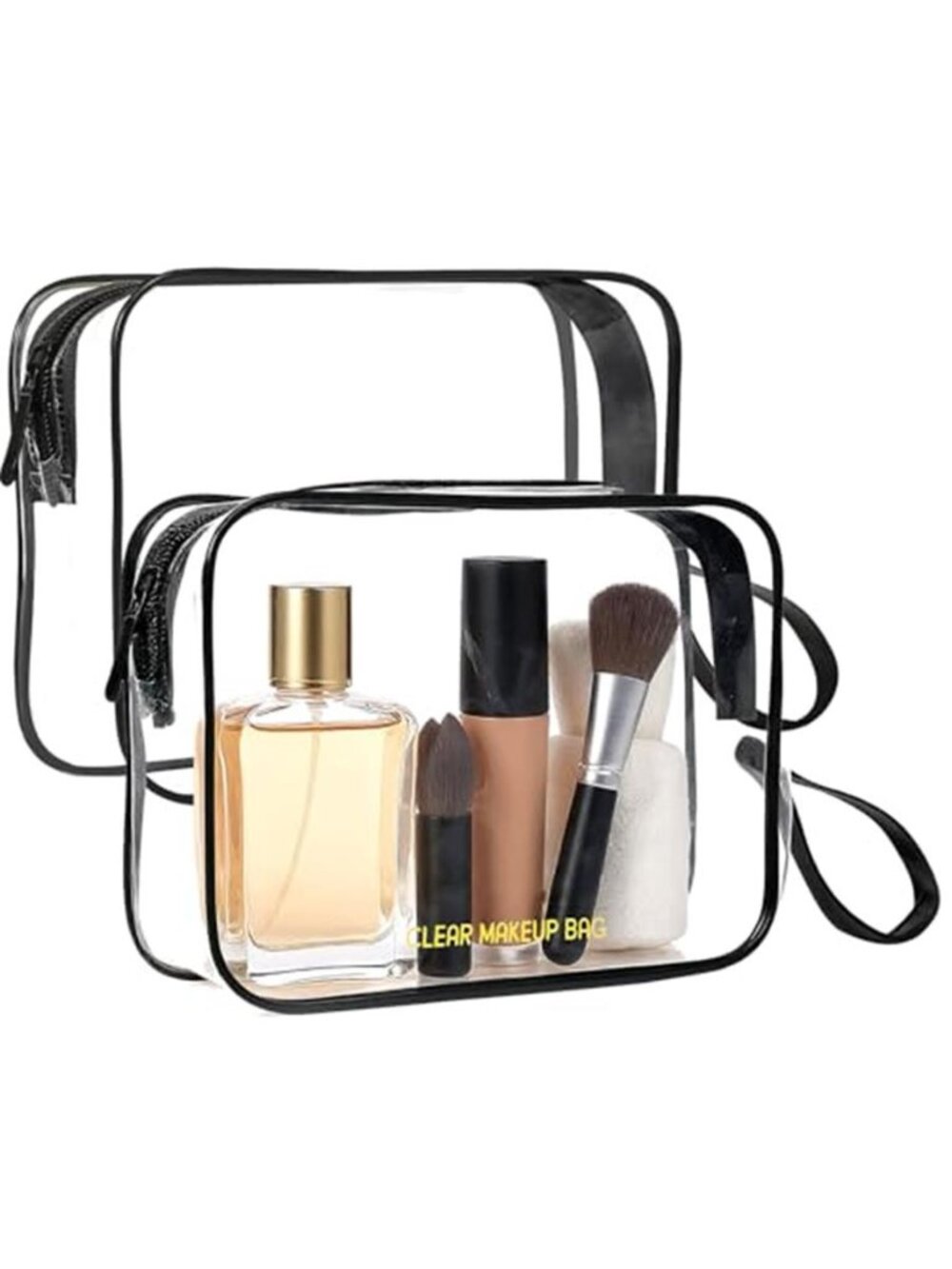 Icramsy Clear Makeup Bag,2 Pack TSA Approved Toiletry Bag Travel Toiletry Bag